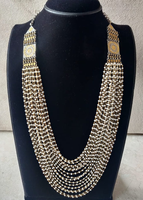 Dual Toned Layered Pearl Necklace