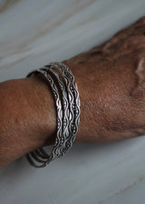 Silver Bangles - Set of 4, Size 2.8