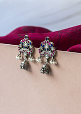 Silver Kundan Earrings
